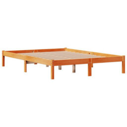 Berkfield Bed Frame With Headboard Without Mattress Wax Brown 140X200 Cm - thumbnail 8