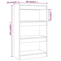 Berkfield Book Cabinet/room Divider Smoked Oak 60X30X103 Cm Engineered Wood - thumbnail 7