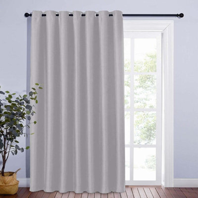 Imperial Rooms Door Single Panel Window Curtain Thermal Ready Made Light Grey Blackout Eyelet Curtains - image 1