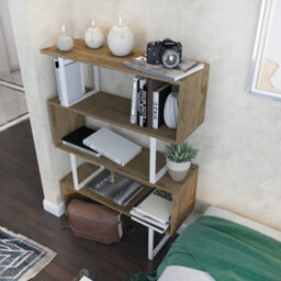 Decorotika Adriana Modern Bookcase White & Oud - thumbnail 2