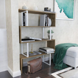 Decorotika Adriana Modern Bookcase White & Oud - thumbnail 3