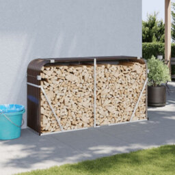 Walplus Log Holder Brown 180X45X100 Cm Galvanised Steel - thumbnail 1