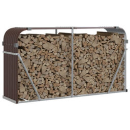 Walplus Log Holder Brown 180X45X100 Cm Galvanised Steel - thumbnail 3