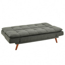 Home Detail Duncan Fabric Sofa Bed With Wooden Legs And Adjustable Armrests, Light Grey - thumbnail 3