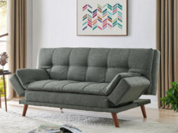 Home Detail Duncan Fabric Sofa Bed With Wooden Legs And Adjustable Armrests, Light Grey - thumbnail 1