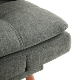 Home Detail Duncan Fabric Sofa Bed With Wooden Legs And Adjustable Armrests, Light Grey - thumbnail 4