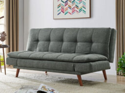 Home Detail Duncan Fabric Sofa Bed With Wooden Legs And Adjustable Armrests, Light Grey - thumbnail 2