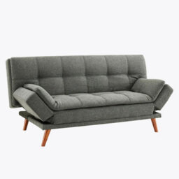 Home Detail Duncan Fabric Sofa Bed With Wooden Legs And Adjustable Armrests, Light Grey - thumbnail 5