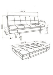 Home Detail Duncan Fabric Sofa Bed With Wooden Legs And Adjustable Armrests, Light Grey - thumbnail 6