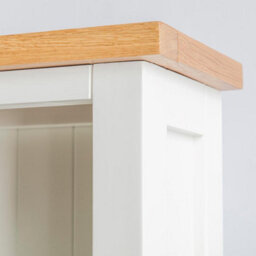 Farro White 6 Tier Large Bookcase - Painted With Oak Top - By Roseland Furniture - thumbnail 4