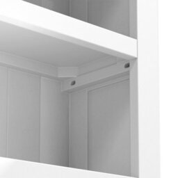 Farro White 6 Tier Large Bookcase - Painted With Oak Top - By Roseland Furniture - thumbnail 8