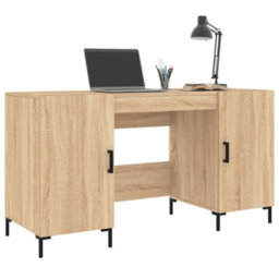 Berkfield Desk Sonoma Oak 140X50X75 Cm Engineered Wood - thumbnail 3