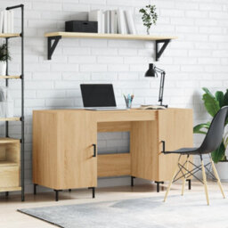 Berkfield Desk Sonoma Oak 140X50X75 Cm Engineered Wood - thumbnail 1