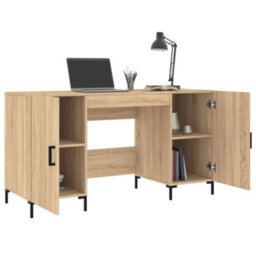 Berkfield Desk Sonoma Oak 140X50X75 Cm Engineered Wood - thumbnail 4