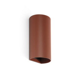 Luminosa Lighting Luminosa Sole Round Fluted Up & Down Wall Lamp Terracotta 2X Gu10