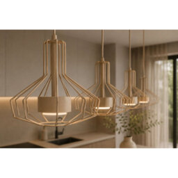 Luminosa Lighting Luminosa Axia Bar Pendant Ceiling Light Beige 4X Gx53 - thumbnail 3