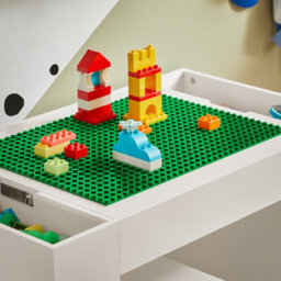 Sobuy Kmb75-W,children Play Table And 2 Stools Activity Set For Building Blocks ,wood,white,w87Xd50Xh50 - thumbnail 4