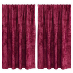 Berkfield Curtain With Curtains 2 Pcs Wine Red 140 X 140 Cm Velvet - thumbnail 2