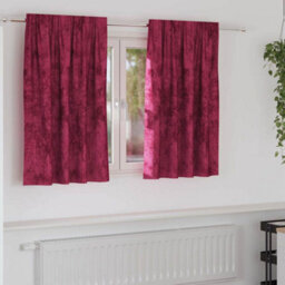 Berkfield Curtain With Curtains 2 Pcs Wine Red 140 X 140 Cm Velvet - thumbnail 1