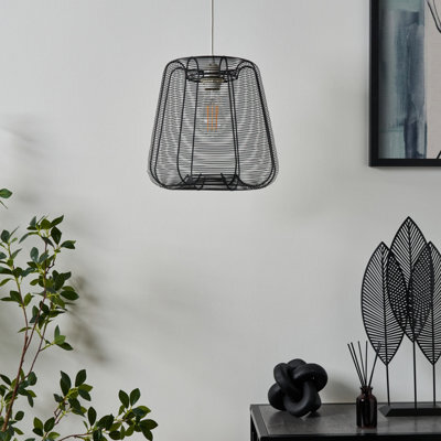 Inlight Flores Black Wire Tapered Lamp Shade (D)30Cm - image 1