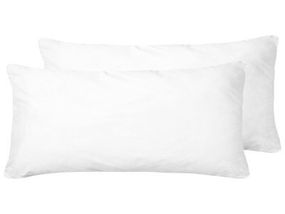 Wyld And Coco 2-Pack Low-Profile Bed Pillows 40 X 80 Cm White Microfibre Cover Polyester Fill - Soft Hypoallergenic - image 1