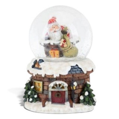 Widdop Gifts Santa Stuck In Chimney Colour Change Led Snow Globe - Hand-Painted Polyresin, 10 X 6.5 Cm