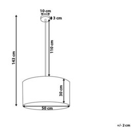 Wyld And Coco Flamingo Print Drum Pendant Lamp With White Fabric Shade, W50 X D50 X Drop 143Cm - thumbnail 3