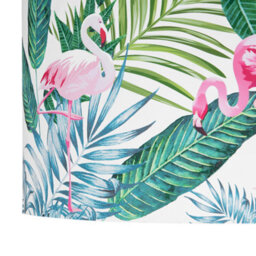 Wyld And Coco Flamingo Print Drum Pendant Lamp With White Fabric Shade, W50 X D50 X Drop 143Cm - thumbnail 6