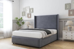 "Sloomy Stratford Steel Plush Divan Bed Set 2 Drawers Foot-End With 54"" Wingback & 12"" Footboard 4'6 Double" - thumbnail 2