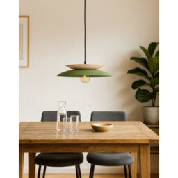 Luminosa Lighting Luminosa Ferro Dome Pendant Ceiling Light Green, Beige 1X E27 - thumbnail 2