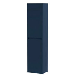 Balterley Square Wall Hung 2 Door Tall Bathroom Unit, 350mm - Midnight Blue - thumbnail 1