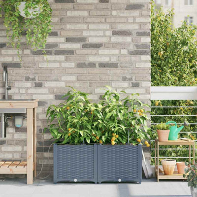 Berkfield Garden Planters Light Grey 80 X 40 X 37.5 Cm Steel - image 1
