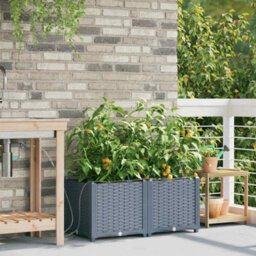 Berkfield Garden Planters Light Grey 80 X 40 X 37.5 Cm Steel - thumbnail 3