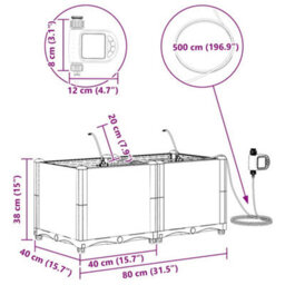 Berkfield Garden Planters Light Grey 80 X 40 X 37.5 Cm Steel - thumbnail 9