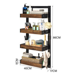 Living And Home 4 Tier Over-The-Door Adjustable Shower Caddy Shelf - thumbnail 4