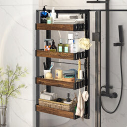 Living And Home 4 Tier Over-The-Door Adjustable Shower Caddy Shelf