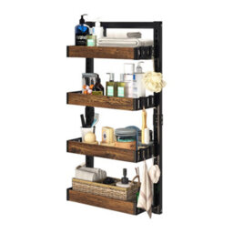 Living And Home 4 Tier Over-The-Door Adjustable Shower Caddy Shelf - thumbnail 3