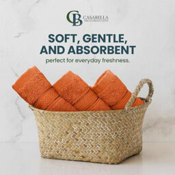 Casabella 12 Pack Face Cloth - 100% Cotton Face Towels Soft & Absorbent Super Quality Washcloths - thumbnail 3