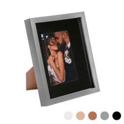 "Nicola Spring 3D Box Photo Frame - 8 X 10"" With 4 X 6"" Mount - Grey/black" - thumbnail 1