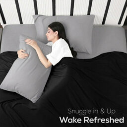 Oxford Homeware Black Flat Sheet 100% Egyptian Cotton 200 Thread Count Soft Easy Care Bedding Sheet (W)175Cmx(L)275Cm (Single) - thumbnail 8
