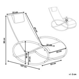 Beliani Rocking Sun Lounger Campo Metal Lime Green - thumbnail 3