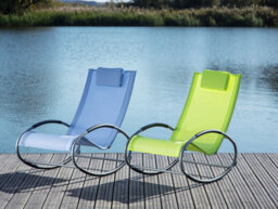 Beliani Rocking Sun Lounger Campo Metal Lime Green - thumbnail 2