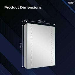 Ibathuk 450 X 600 mm Illuminated Led Bathroom Mirror Cabinet With Shaver Socket - thumbnail 5