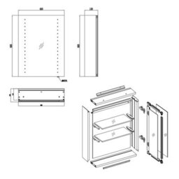 Ibathuk 450 X 600 mm Illuminated Led Bathroom Mirror Cabinet With Shaver Socket - thumbnail 3