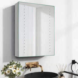 Ibathuk 450 X 600 mm Illuminated Led Bathroom Mirror Cabinet With Shaver Socket - thumbnail 2