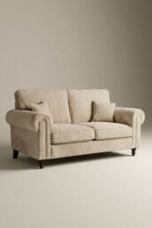 Loft Home Harlow Warm Taupe Standard Back Fabric 2 Seater Sofa - thumbnail 2