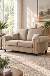 Loft Home Harlow Warm Taupe Standard Back Fabric 2 Seater Sofa - thumbnail 1