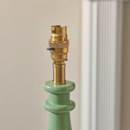 Loops Stylish Cotswold Green Table Lamp Base With Brass Holder For Elegant Interiors - thumbnail 3