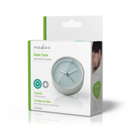 Nedis Alarm Clock For Bedside Desk Easy Read Analogue Display, Battery, Sage Green - thumbnail 6