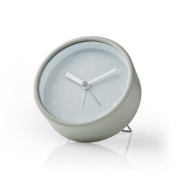 Nedis Alarm Clock For Bedside Desk Easy Read Analogue Display, Battery, Sage Green
